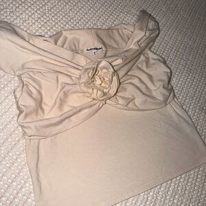 Reformation Cream Off-Shoulder Blouse